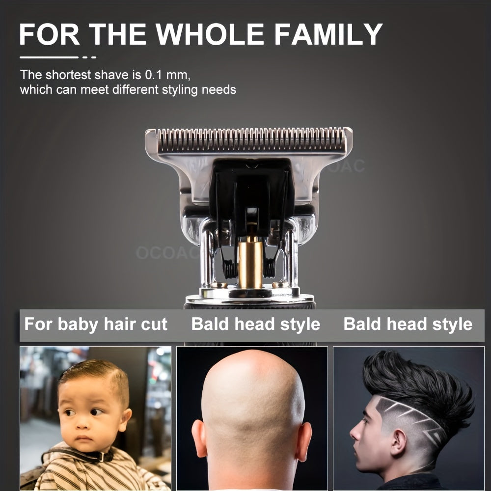 LCD Display Hair Clipper and Trimmer for Men - Retro Style