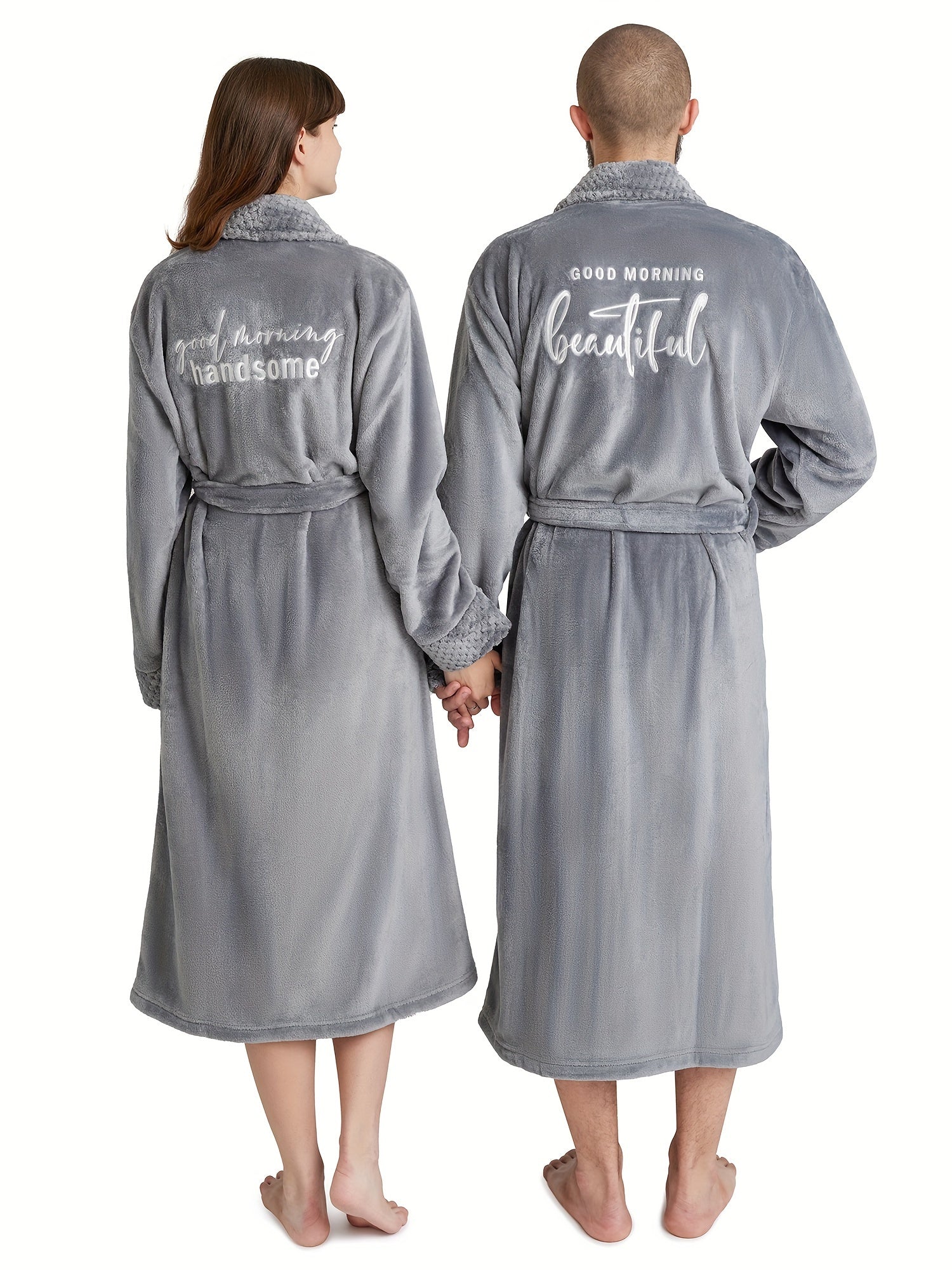Buy 1 Get 1 Free, total of 2 Pcs Luxurious His and Hers Plush Kimono Robes