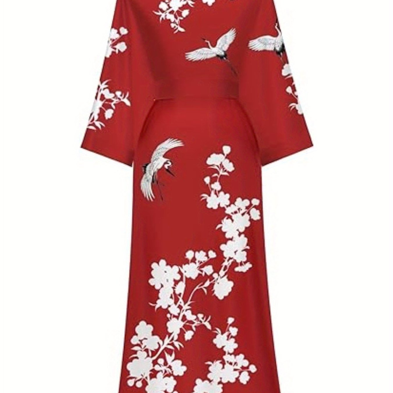 [Satin Kimono Robes] Floral Print Satin Women's wear