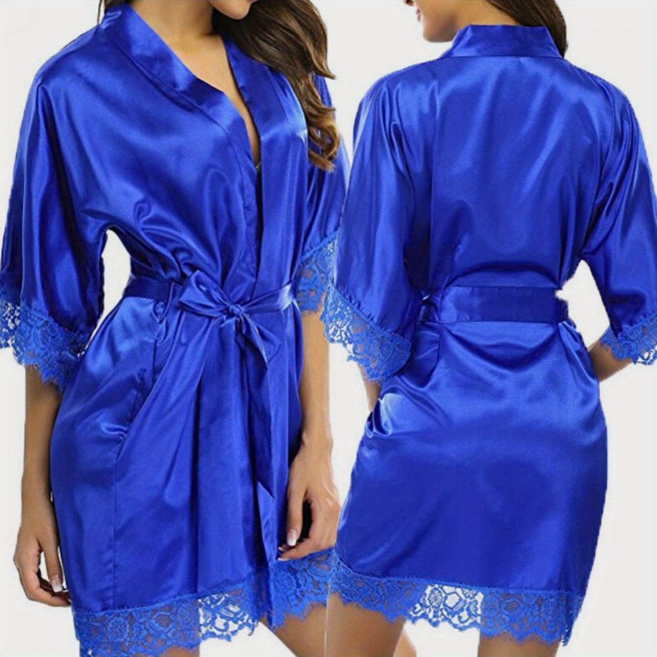 Medium Sleeve Satin Women's Night Robes
