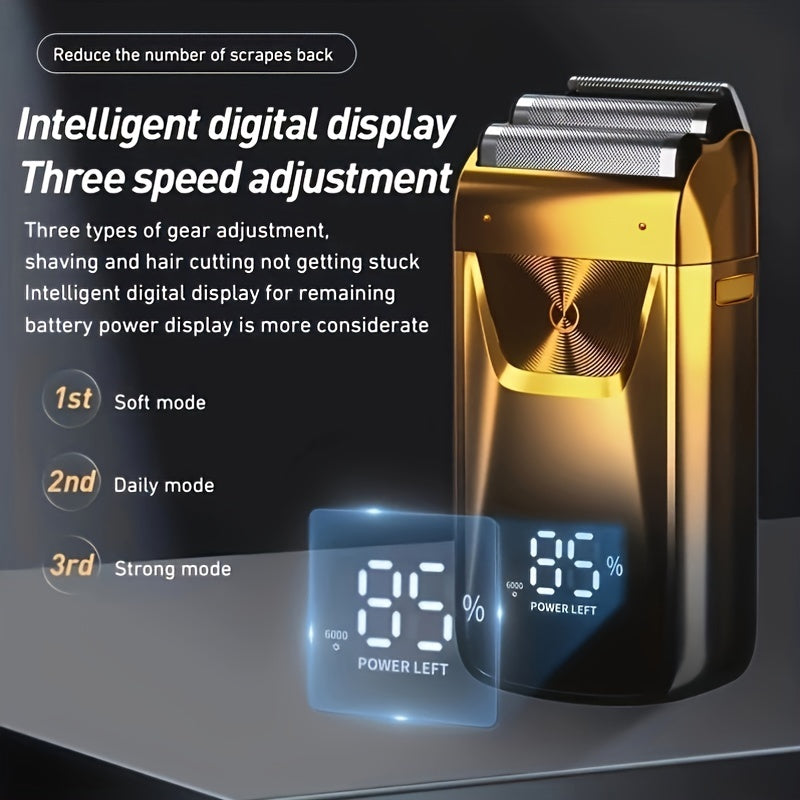 MIGUAN 2-in-1 Sleek Golden Electric Foil & Bald Shaver Trimmer