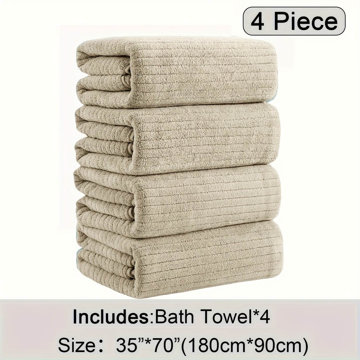 4 Pack Oversized Bath Towels Set