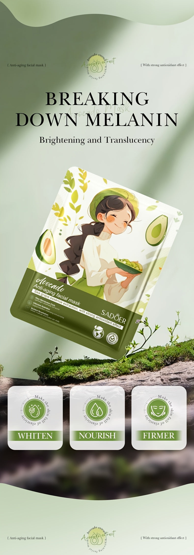 5 Pieces/10 Pieces Plant-Based Squalane Facial Mask Set Alcohol free