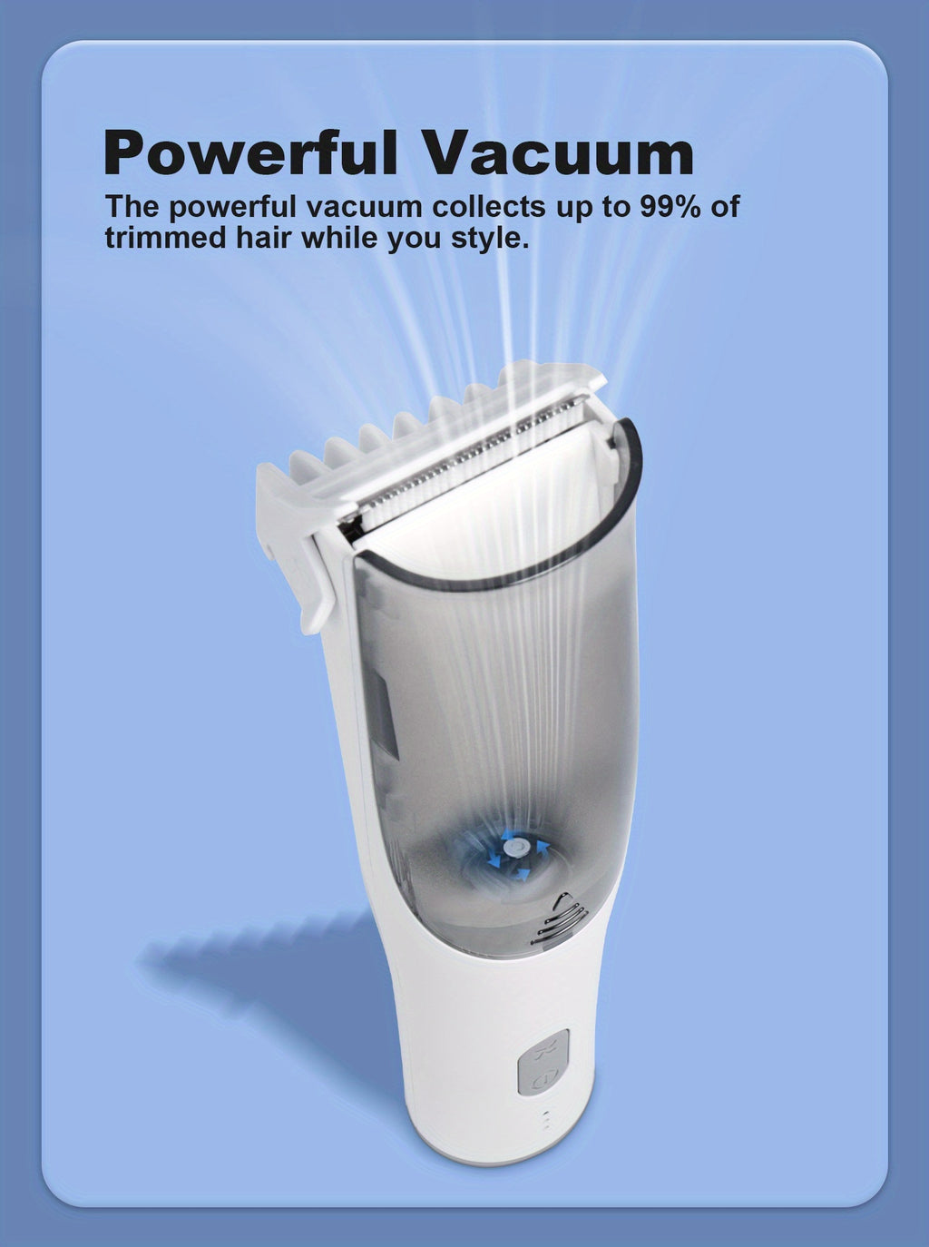 Professional Rechargeable Body Hair Trimmer Kit - Ultra Quiet, Auto Sucking, Smart Vacuum