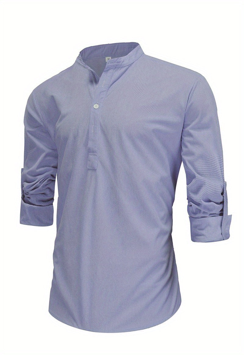 Vintage Plaid Men's Shirt for Spring/Fall: Durable, Casual Elegance with Comfort Fit
