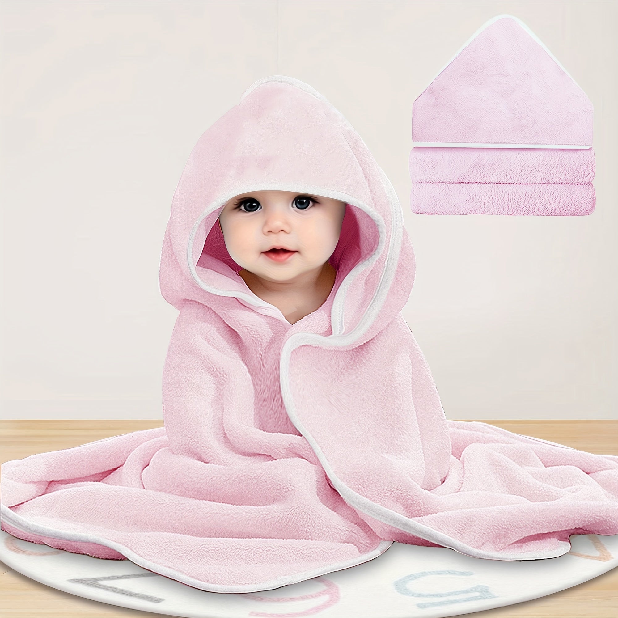 4-Pack Ultra Soft Microfiber Hooded Bath Towels for Children