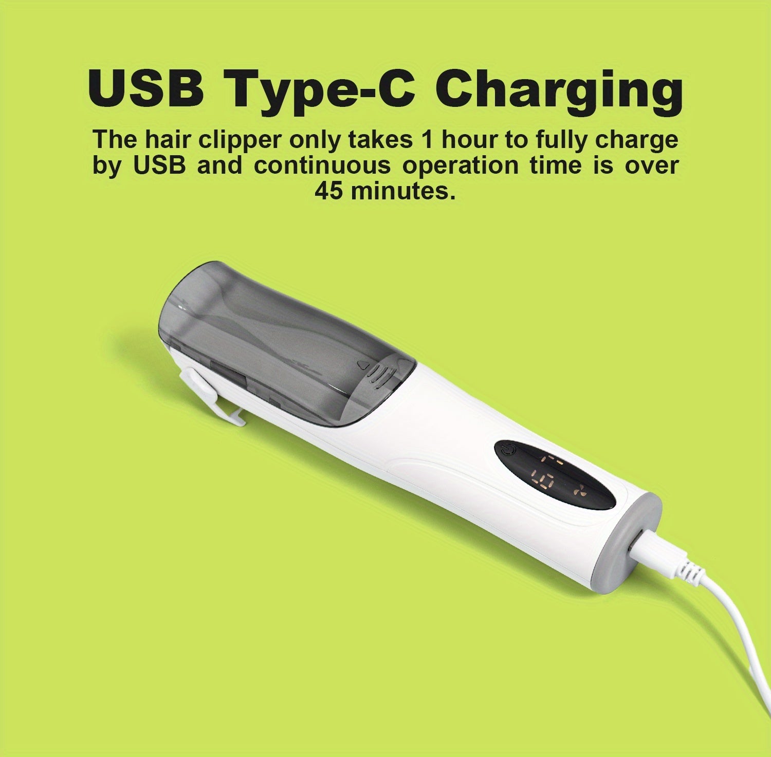 Hair Clipper With Vacuum, Quiet, Rechargeable Cordless Hair Cutting Kit
