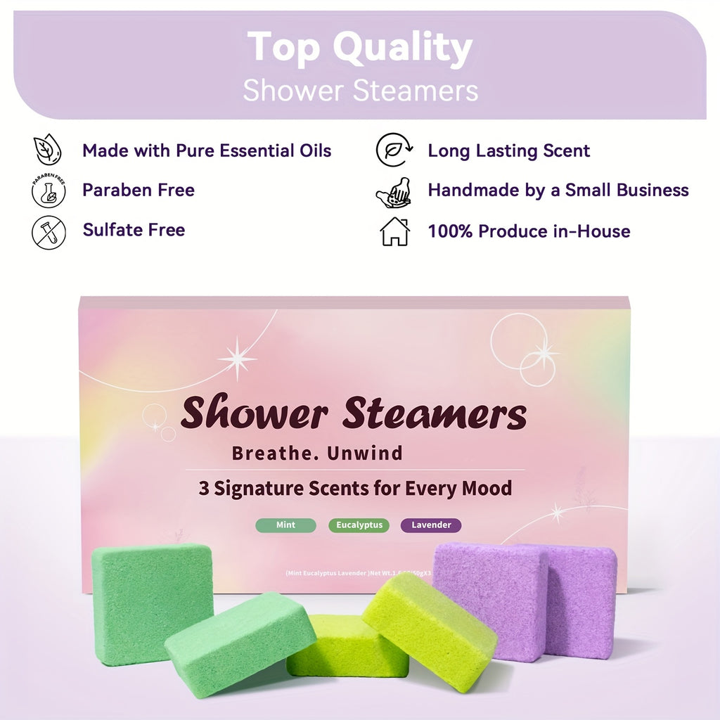 6/8pcs Of Essential Oil Shower Steamers, Eucalyptus, Lavender, Jasmine, Camellia, Mint, Citrus, Grapefruit