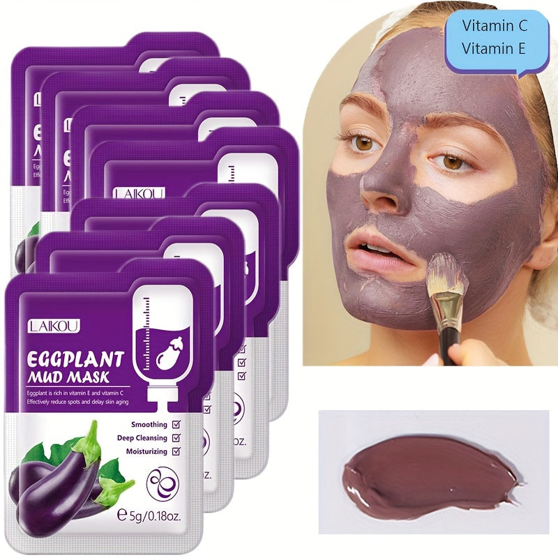 7pcs 5G Eggplant Mud Facial Mask Set