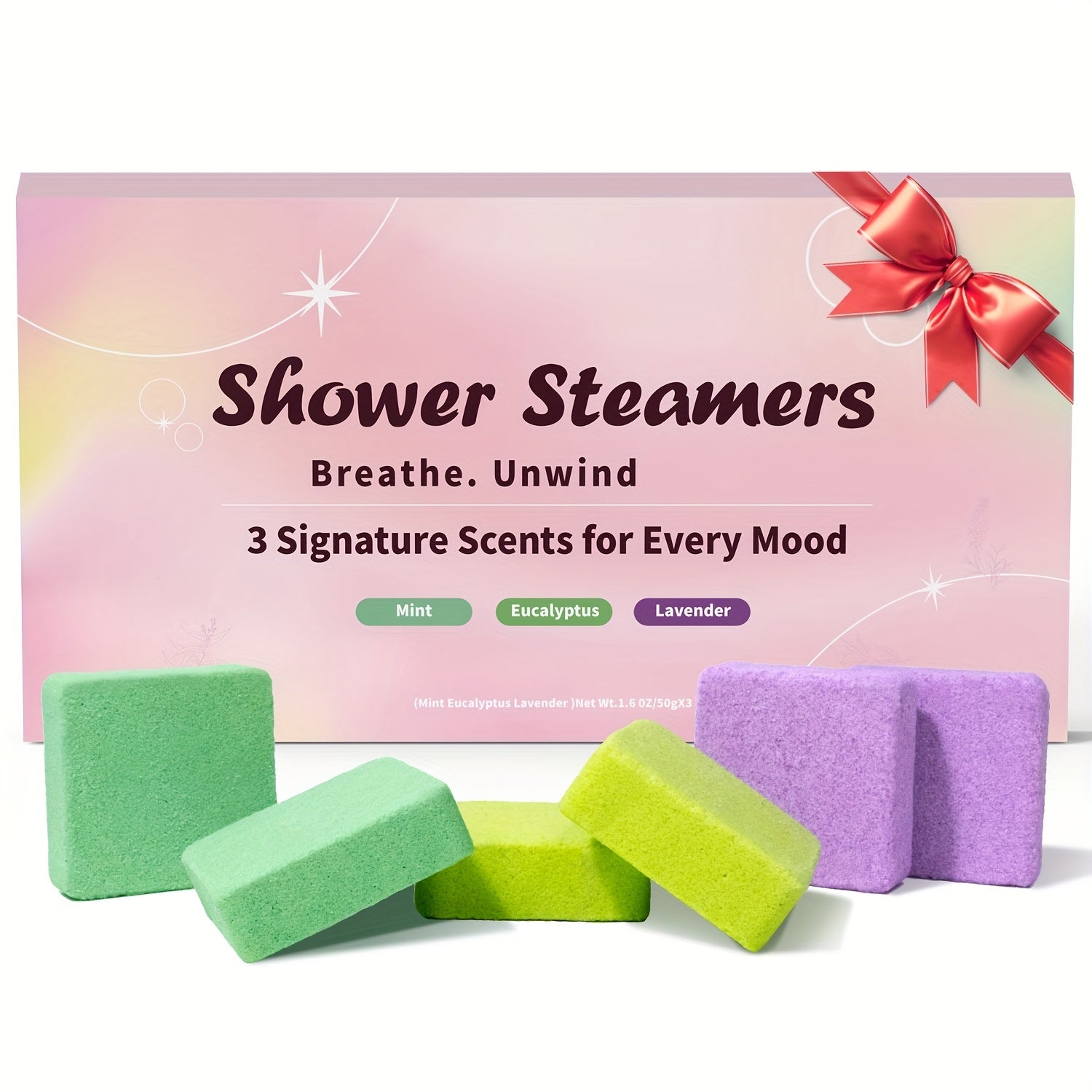 6/8pcs Of Essential Oil Shower Steamers, Eucalyptus, Lavender, Jasmine, Camellia, Mint, Citrus, Grapefruit