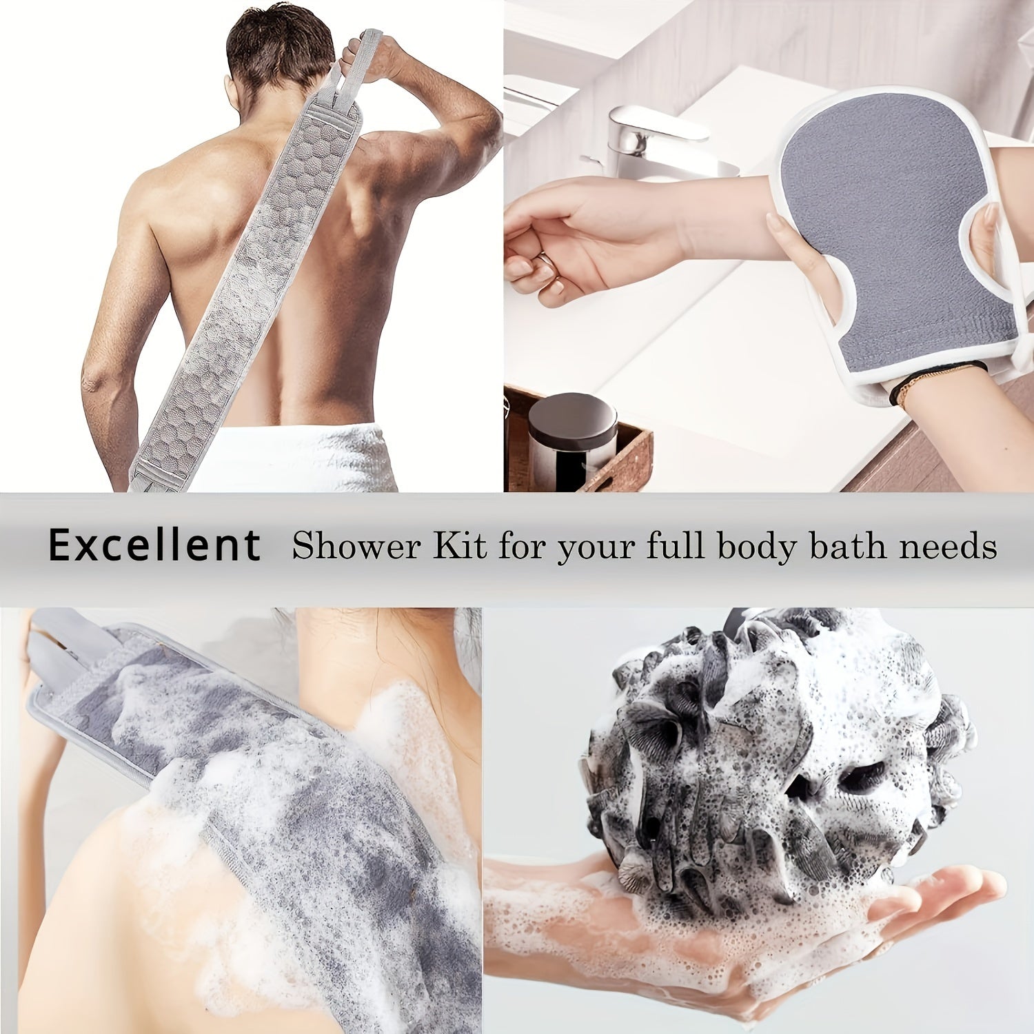 3pcs/set Ultimate Bath Exfoliating Essentials Kit