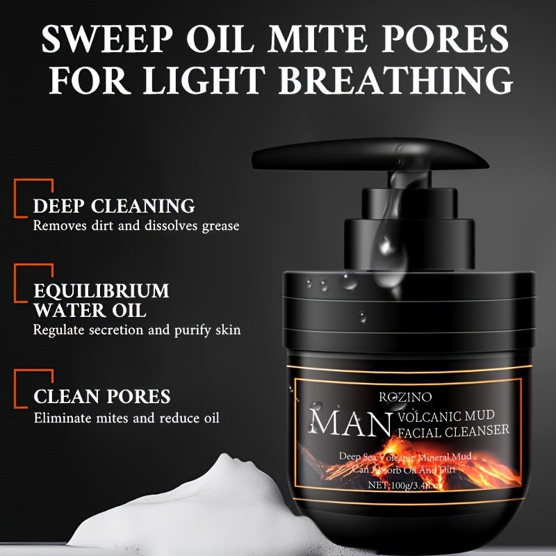 100g Rozino for Man Volcanic Mud Facial Cleanser