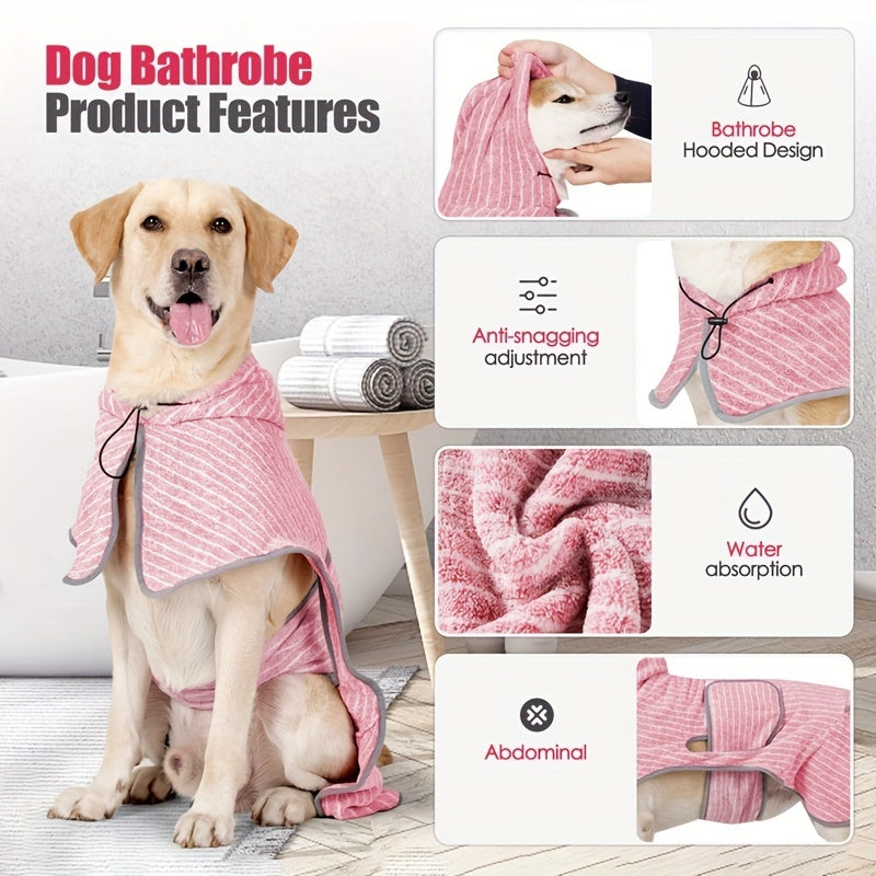 Dog Bathrobe Towel Dog Drying Coat
