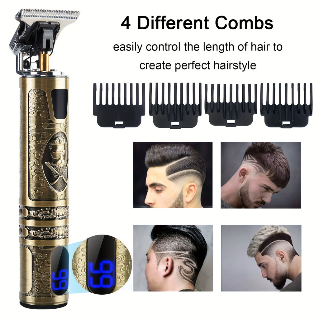 Men's Electric Shaver with LED Display, Hair Clipper, Trimmer, Beard Trimmer Wireless