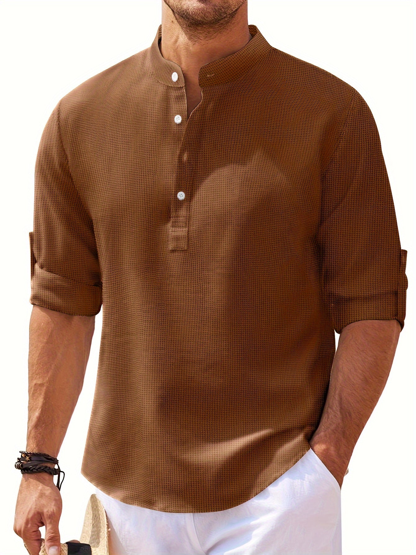 Vintage Plaid Men's Shirt for Spring/Fall: Durable, Casual Elegance with Comfort Fit