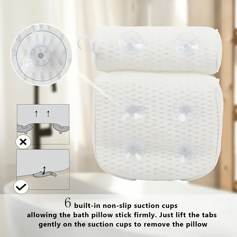 Spa Bath Pillow with Non-Slip Suction Cups