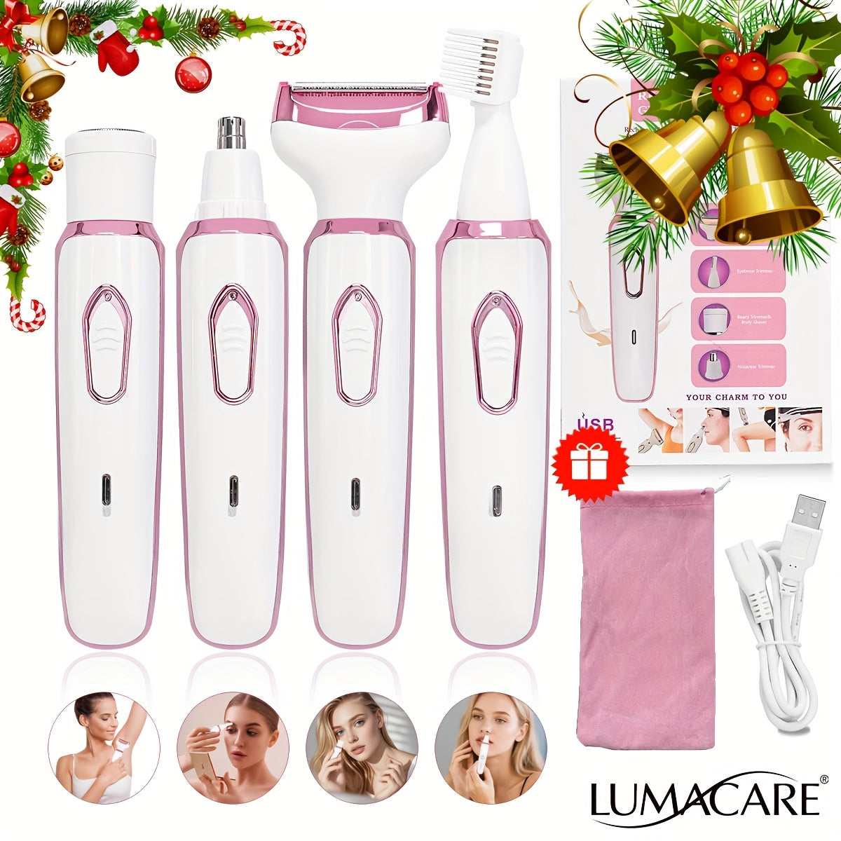4in1 Women's Electric Hair Remover Multifunctional Women's Electric Shaver Trimmer
