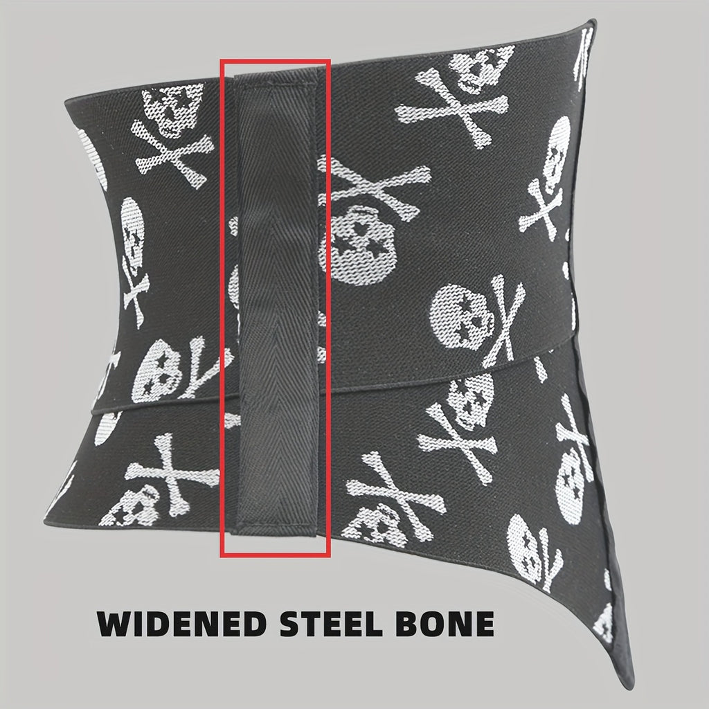 Gothic Skull Pattern Waist Trainer Trimmer Belt,