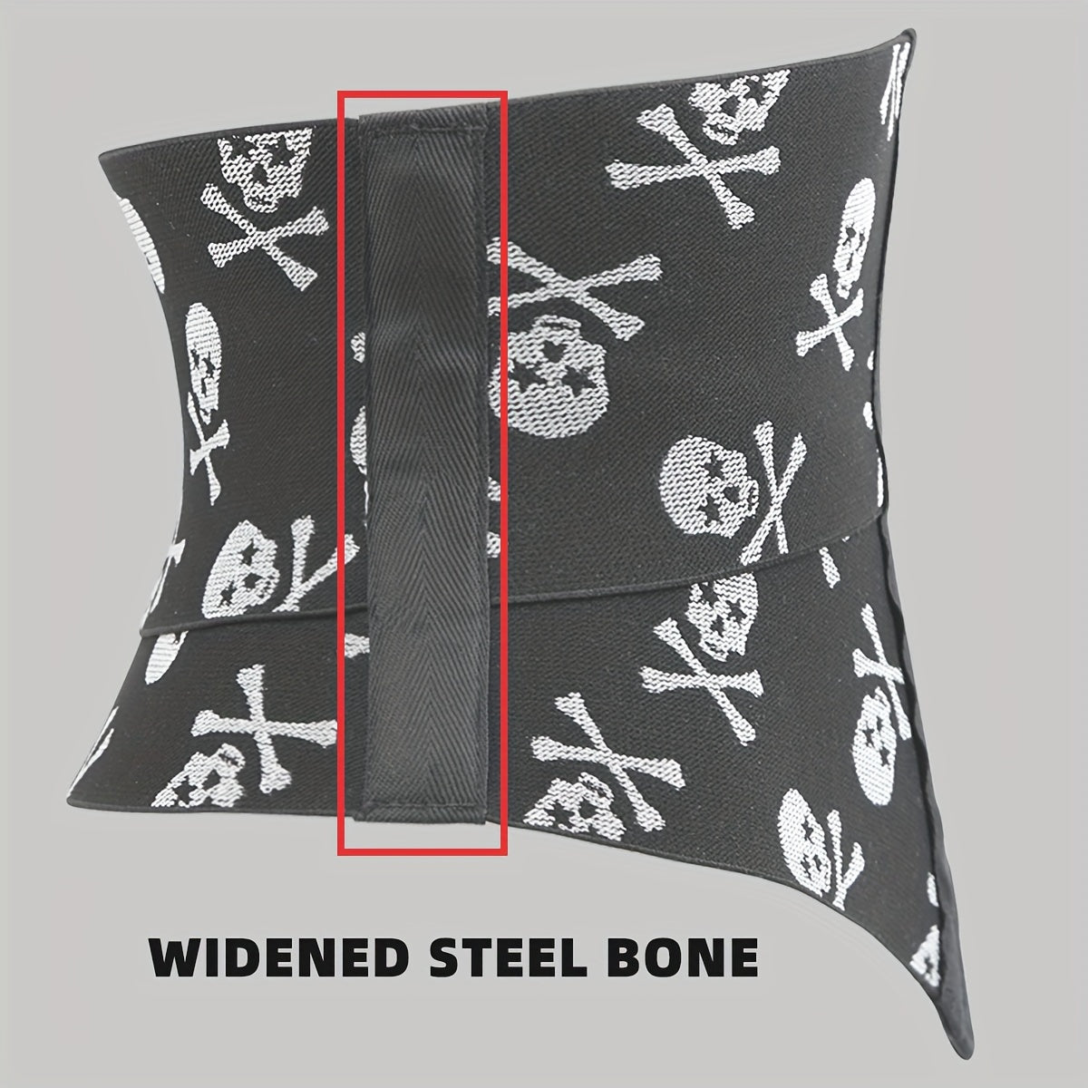 Gothic Skull Pattern Waist Trainer Trimmer Belt,