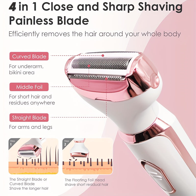 4in1 Women's Electric Hair Remover Multifunctional Women's Electric Shaver Trimmer