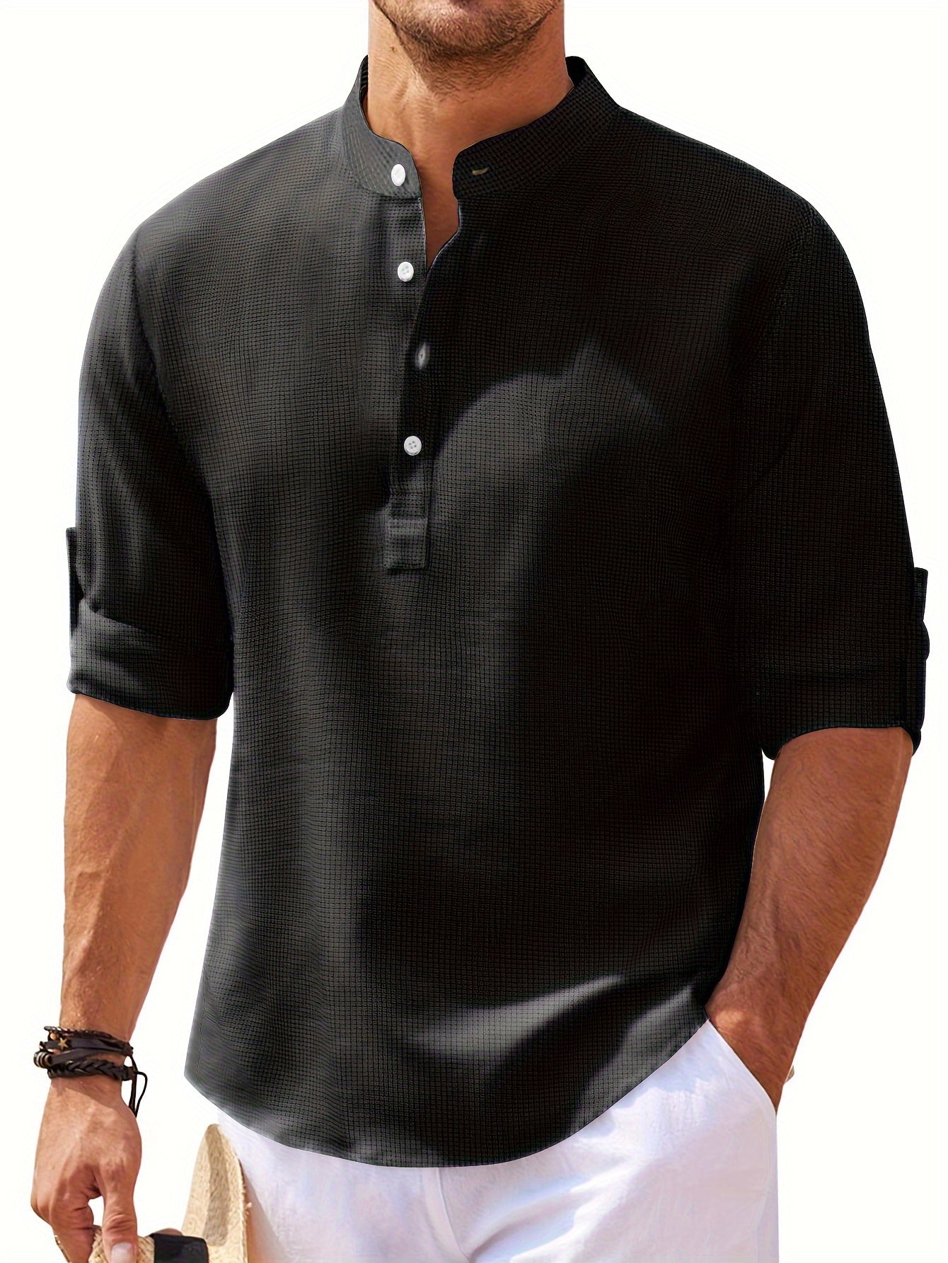 Vintage Plaid Men's Shirt for Spring/Fall: Durable, Casual Elegance with Comfort Fit