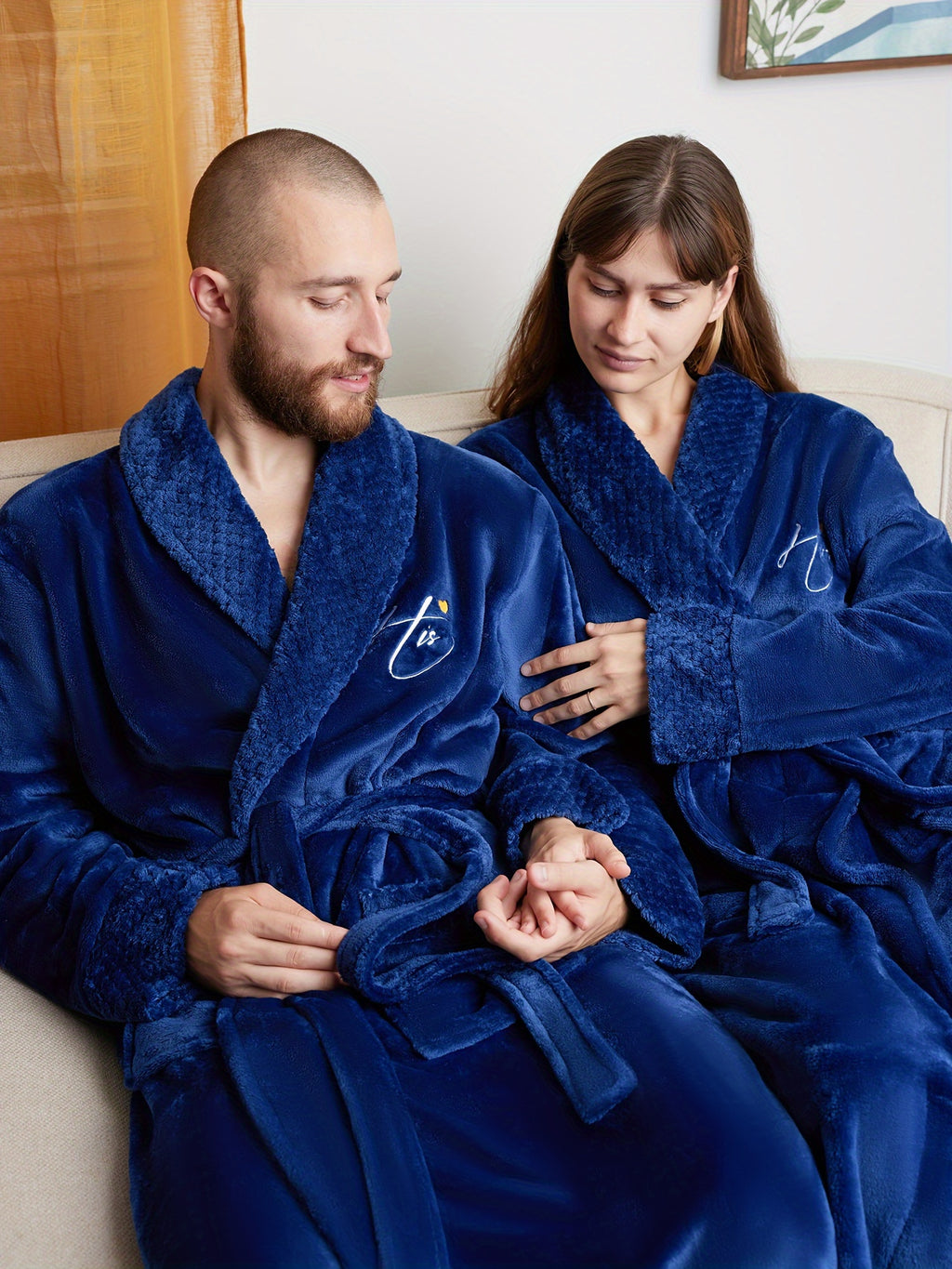 Buy 1 Get 1 Free, total of 2 Pcs Luxurious His and Hers Plush kimono robes