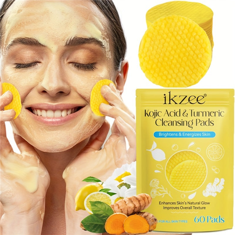 Kojic Acid & Turmeric Cleansing, 60 Pads for All Skin Types