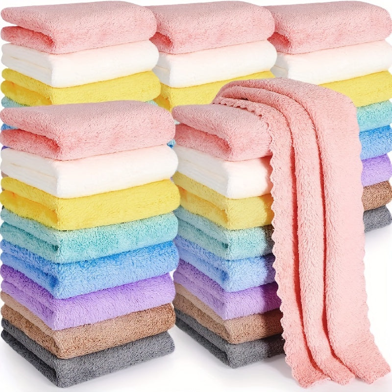 20pcs Soft & Absorbent Solid Color Washcloths