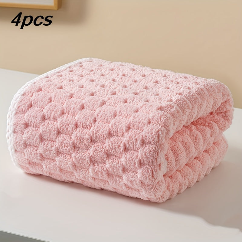 4-Pack Waffle Weave Bath Towels, Ultra-Absorbent Microfiber Towels