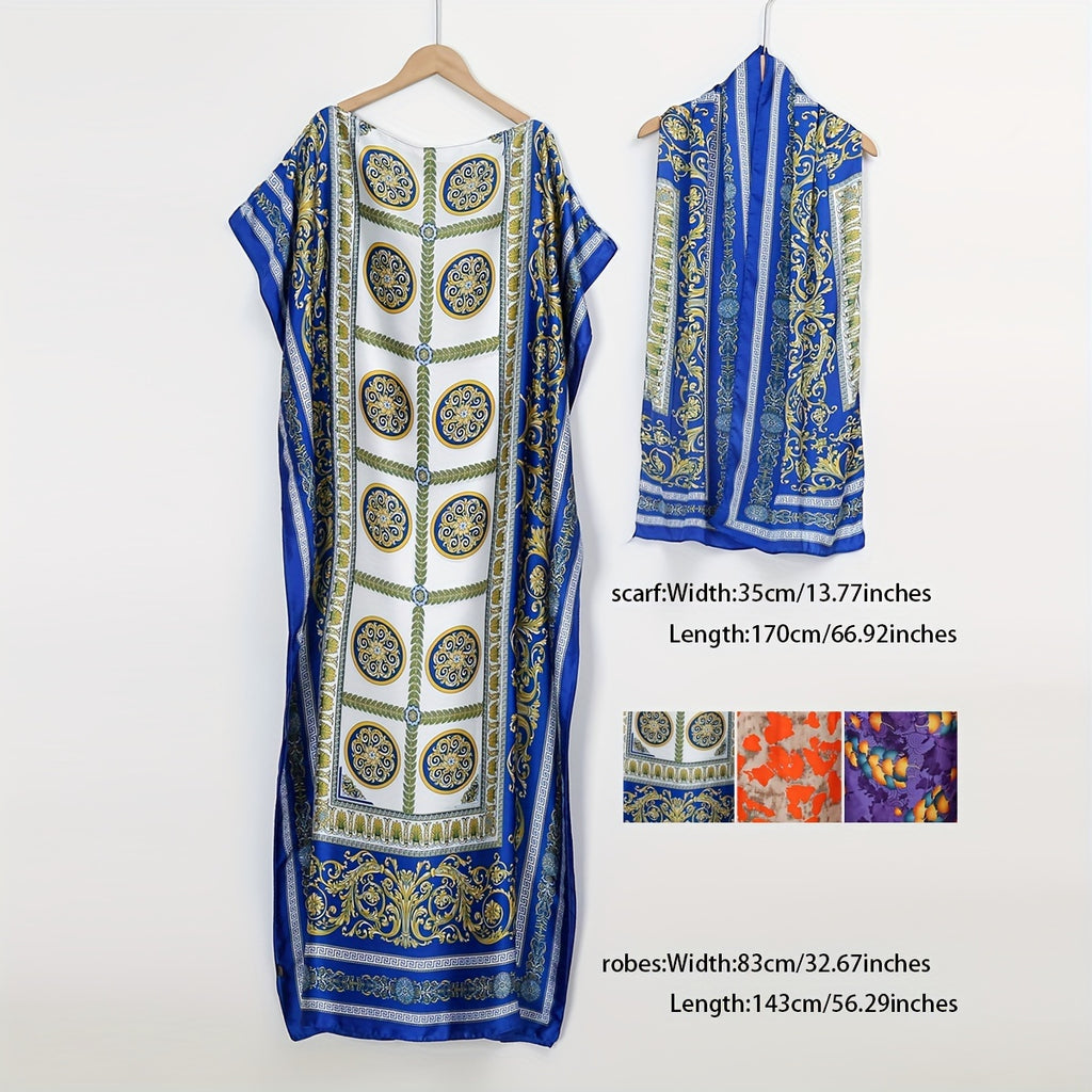 Luxury Lightweight Floral Print Scarf Shawl