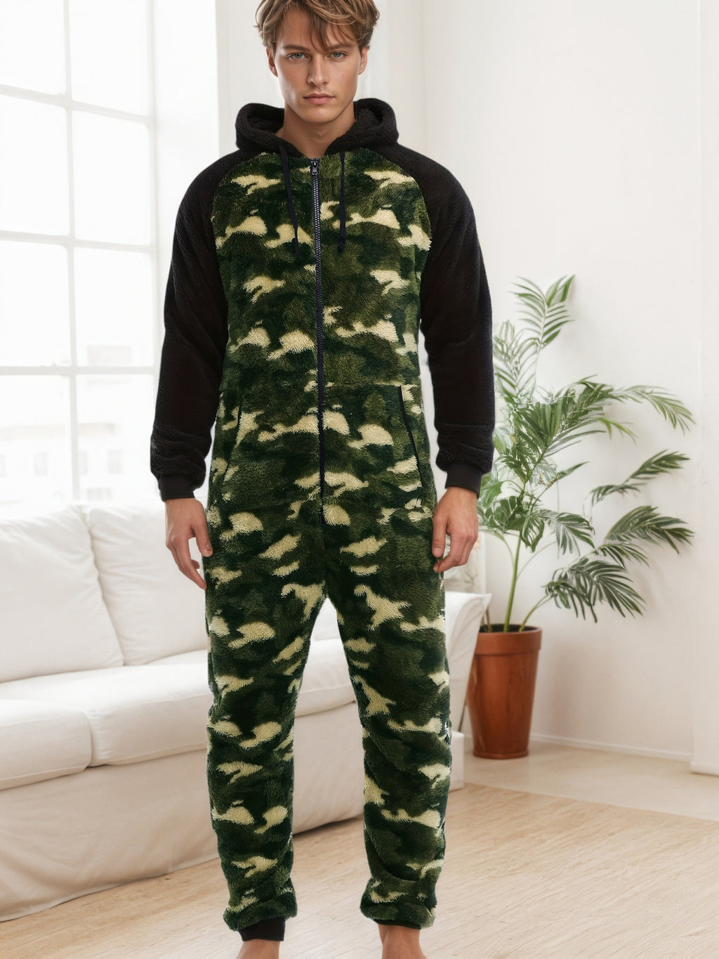 Men's Heavy-Duty Full-Zip Hooded Onesie