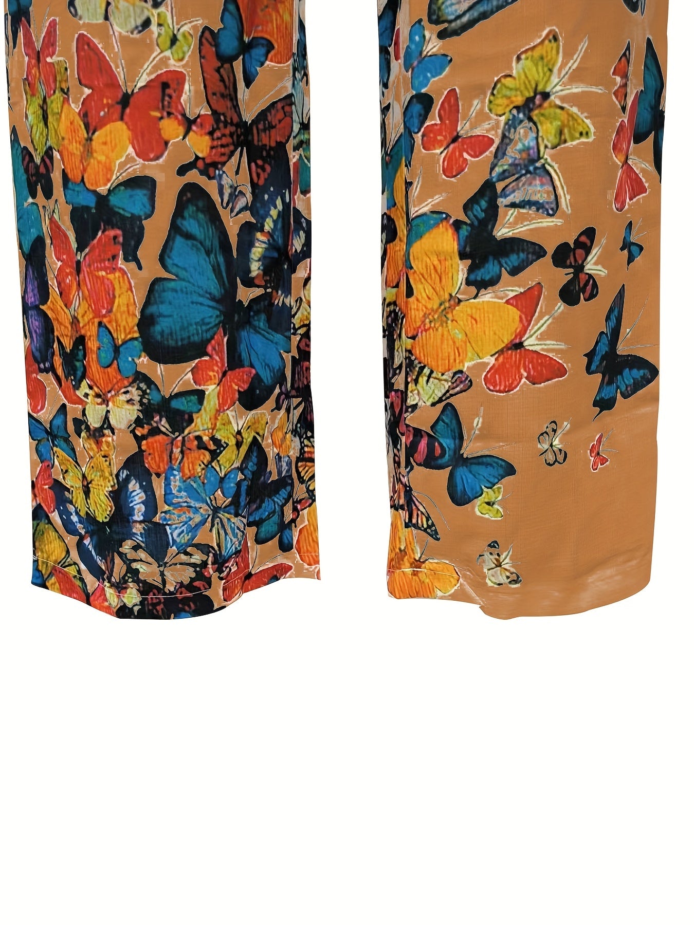 Men's Butterfly Pattern Straight Leg Pants - Casual Beach Trousers