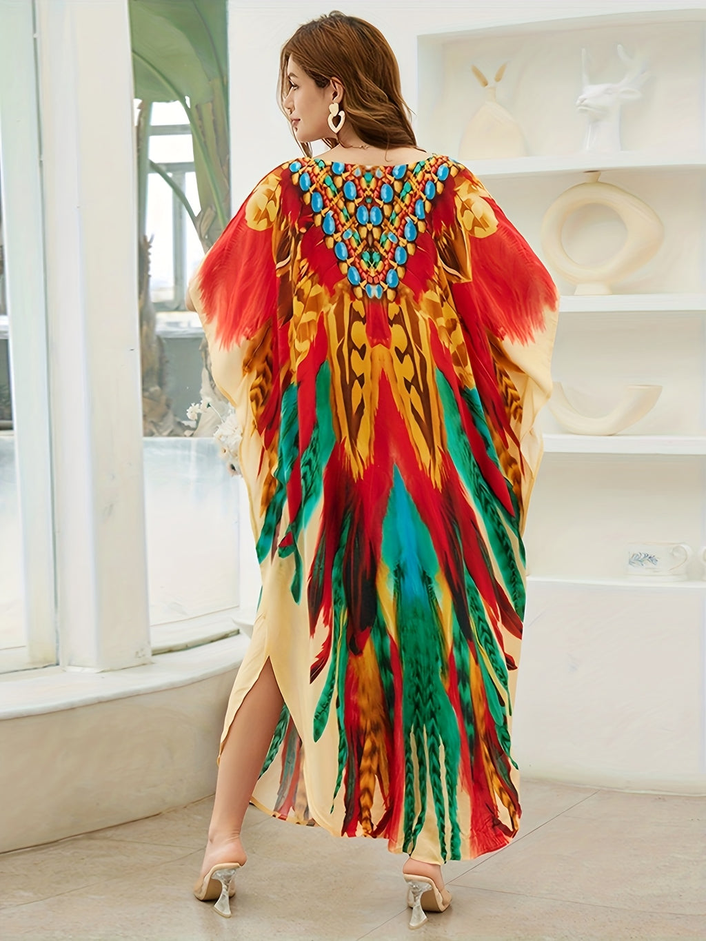 Women Long Kaftan Clothing Roomy Homewear