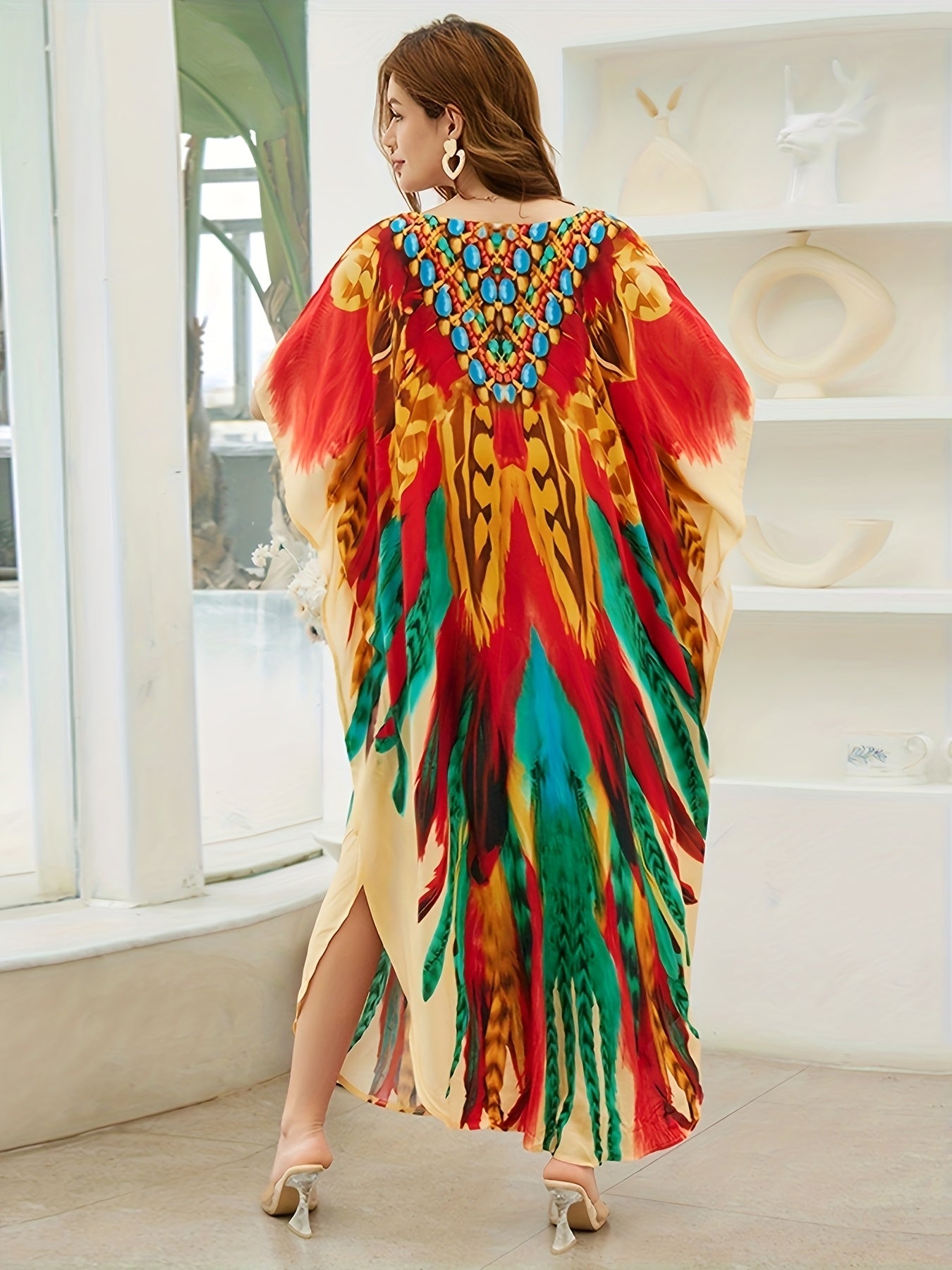Women Long Kaftan Clothing Roomy Homewear