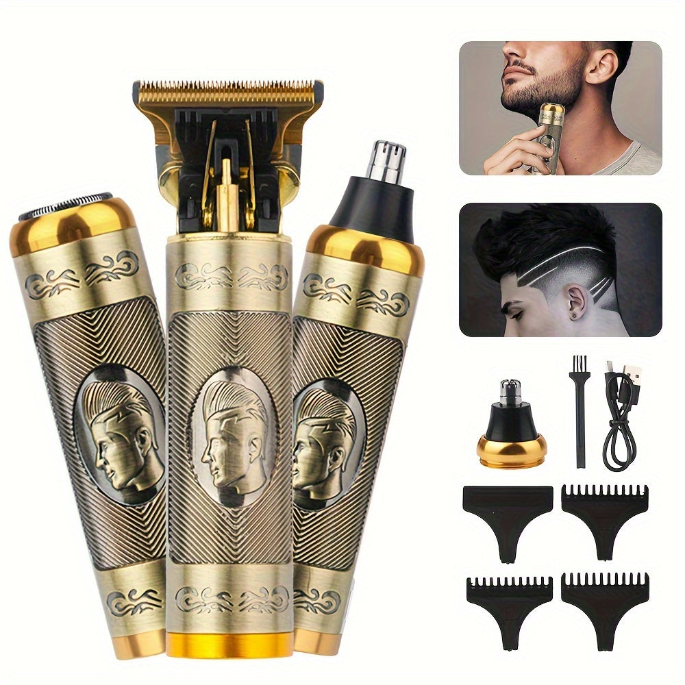 Professional Electric Shaver T-Blade Hair Clipper USB Rechargeable