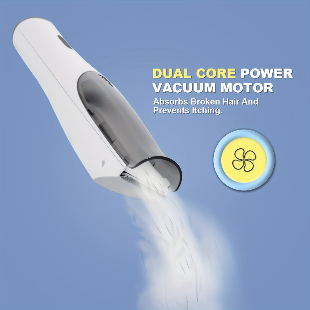 Professional Rechargeable Body Hair Trimmer Kit - Ultra Quiet, Auto Sucking, Smart Vacuum