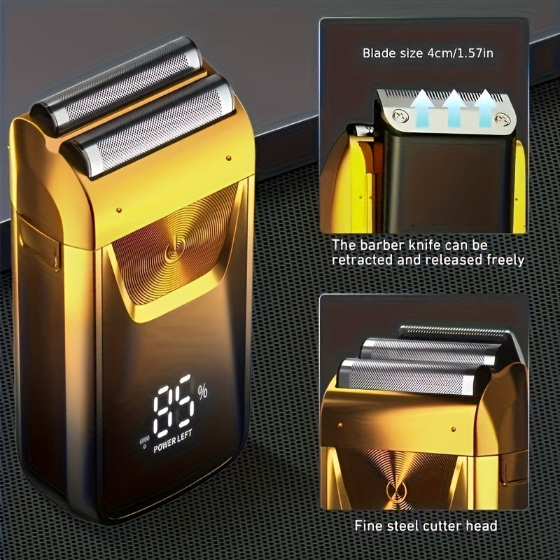 MIGUAN 2-in-1 Sleek Golden Electric Foil & Bald Shaver Trimmer