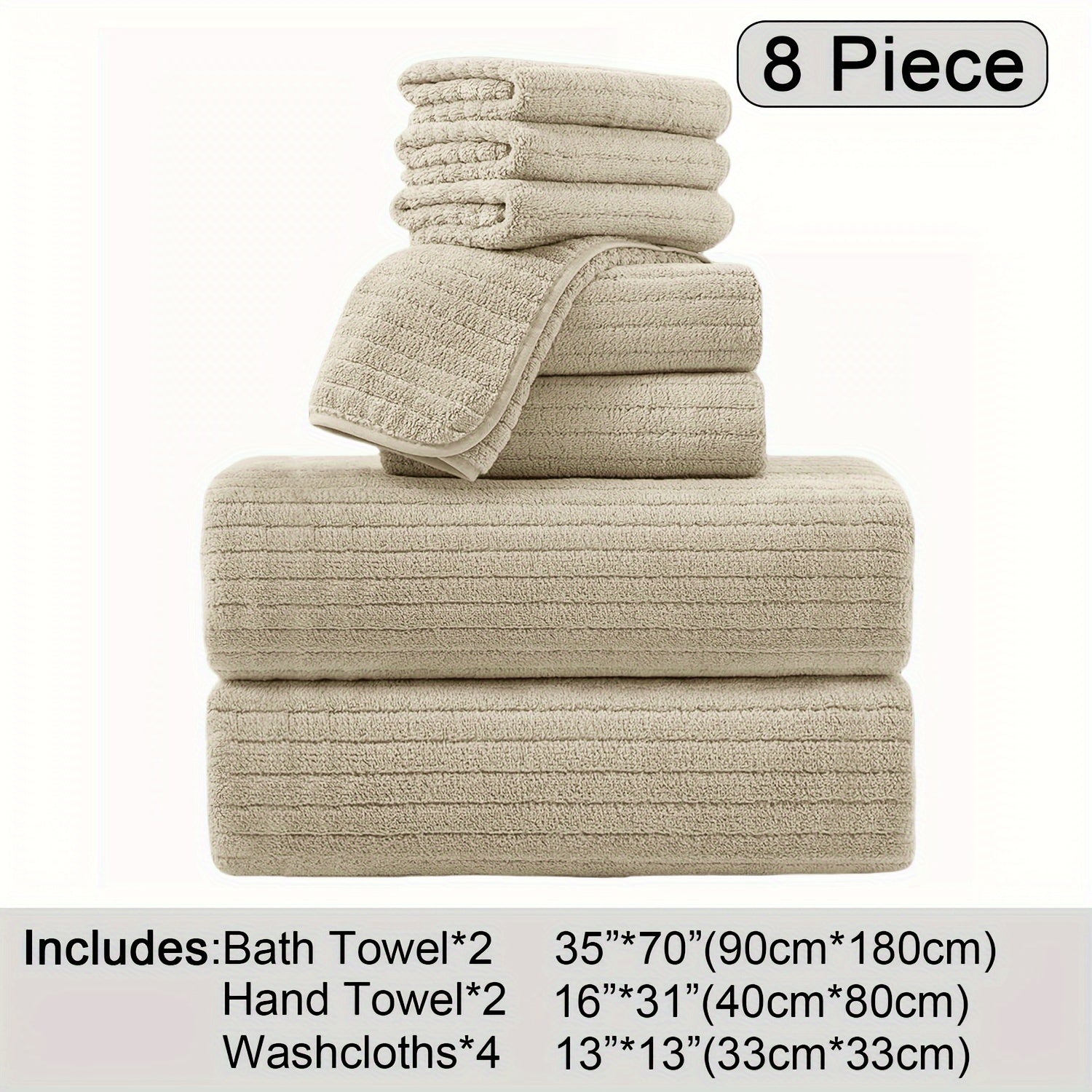 Oversized Bath Towels Set Microfiber