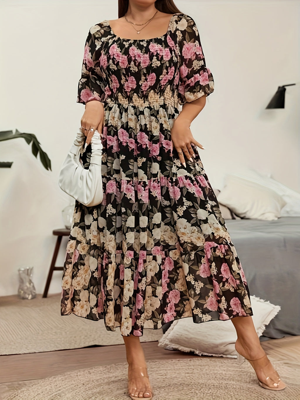 Plus Size Floral Haven Maxi Dress