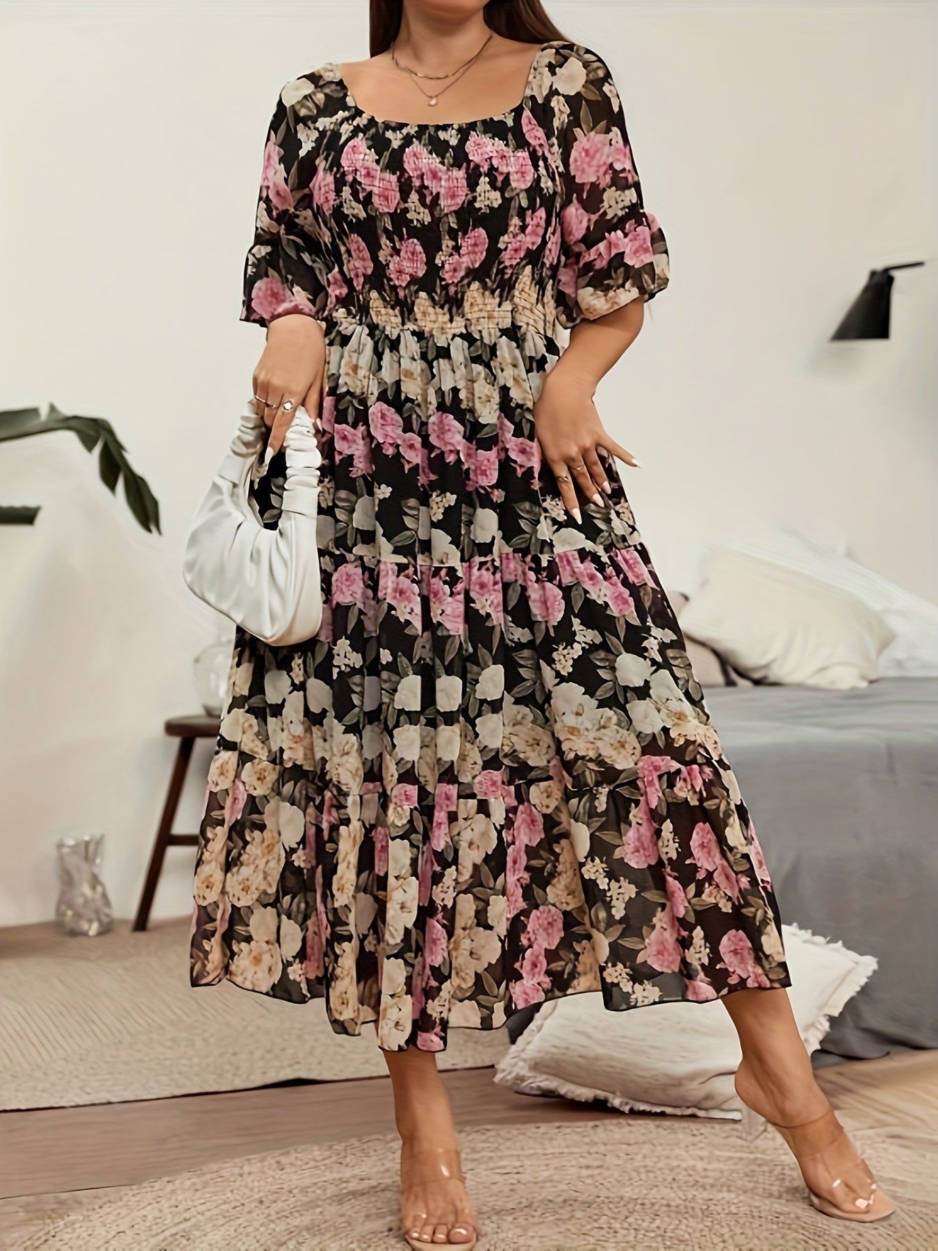 Plus Size Floral Haven Maxi Dress
