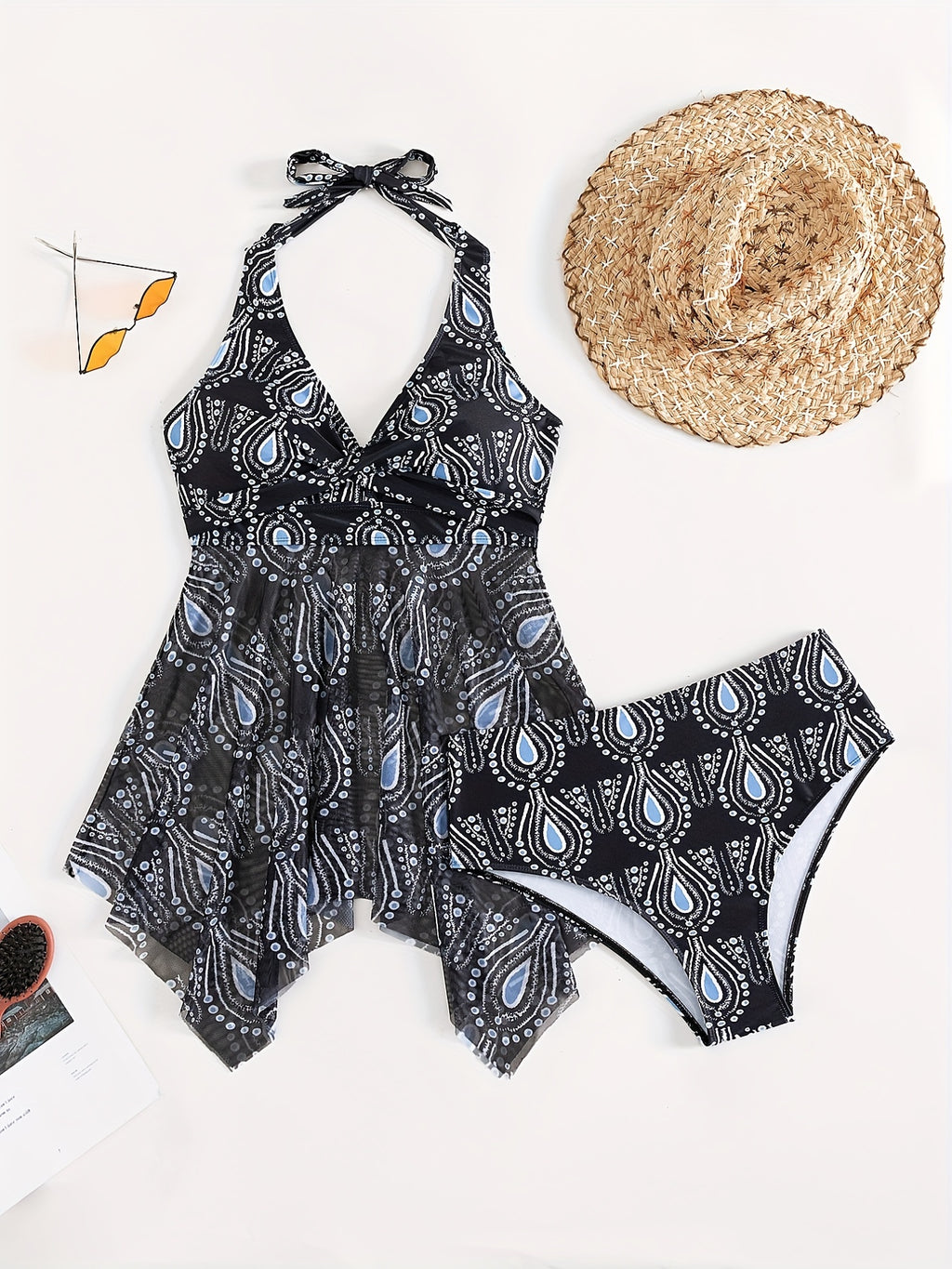 Flirty V Neck Tankini Set