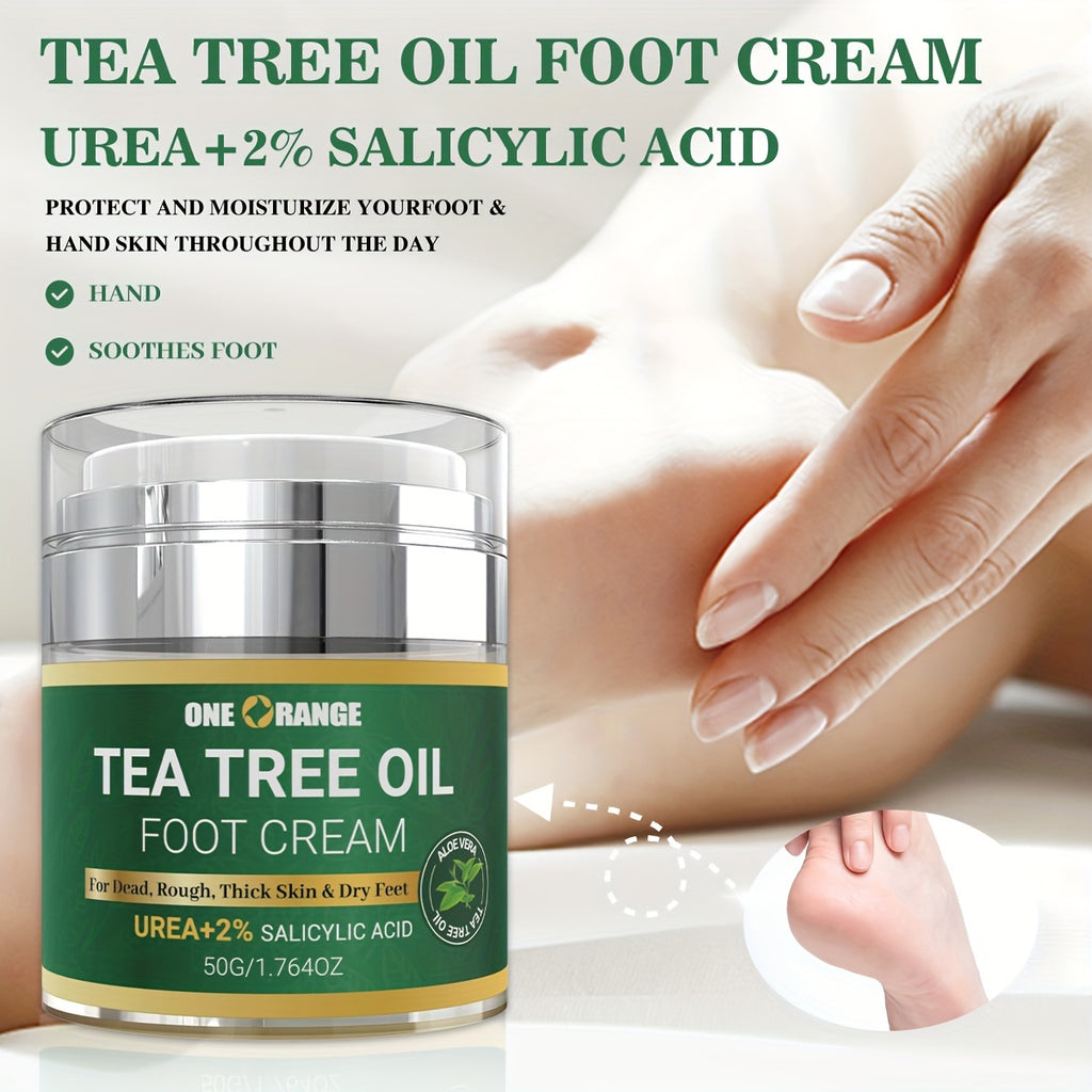 Tea Tree Oil Foot Cream with Urea & Salicylic Acid - 50g Alcohol-Free