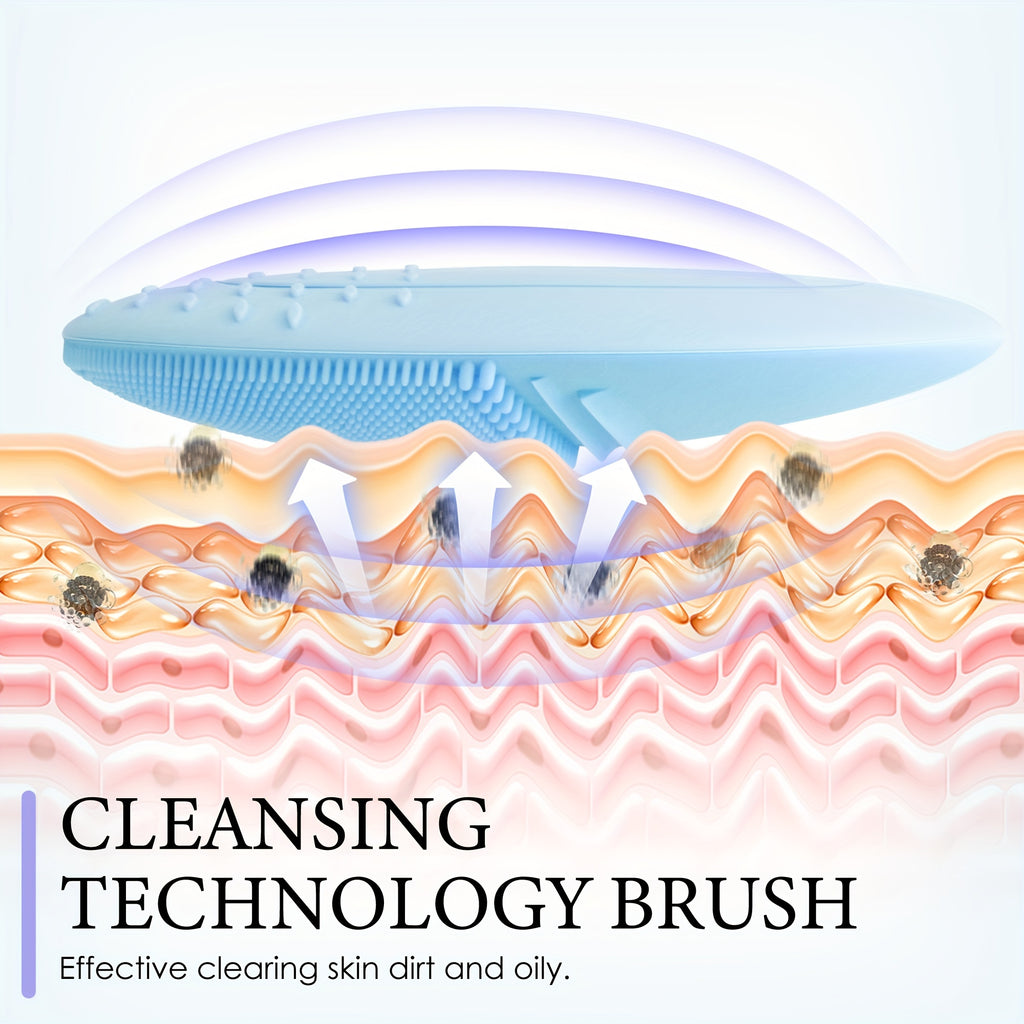 Facial Cleansing Brush, Skin care, Waterproof Face Brush for Deep Cleansing Blue