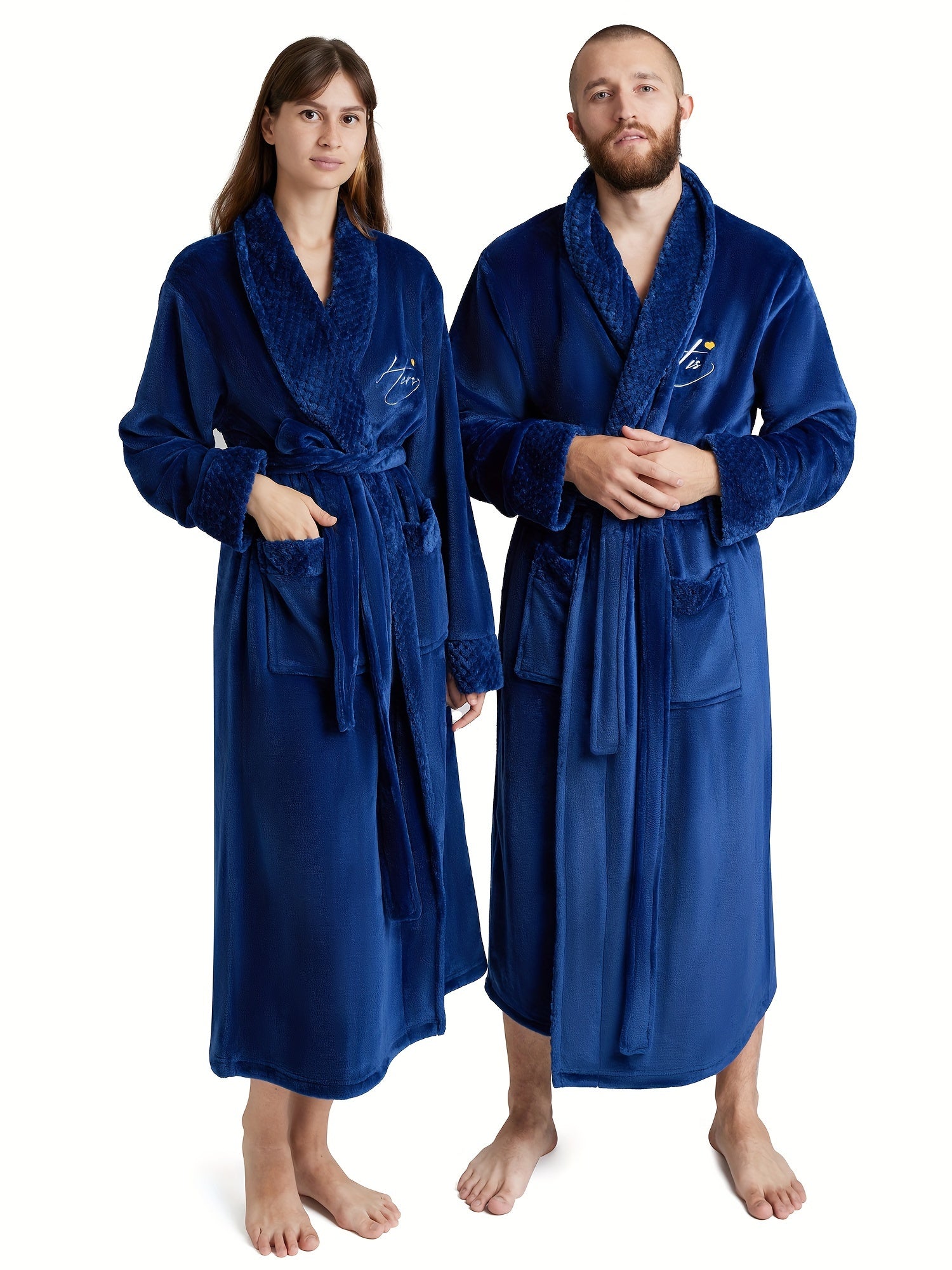 Buy 1 Get 1 Free, total of 2 Pcs Luxurious His and Hers Plush Kimono Robes
