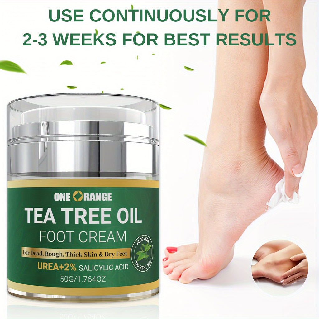 Tea Tree Oil Foot Cream with Urea & Salicylic Acid - 50g Alcohol-Free
