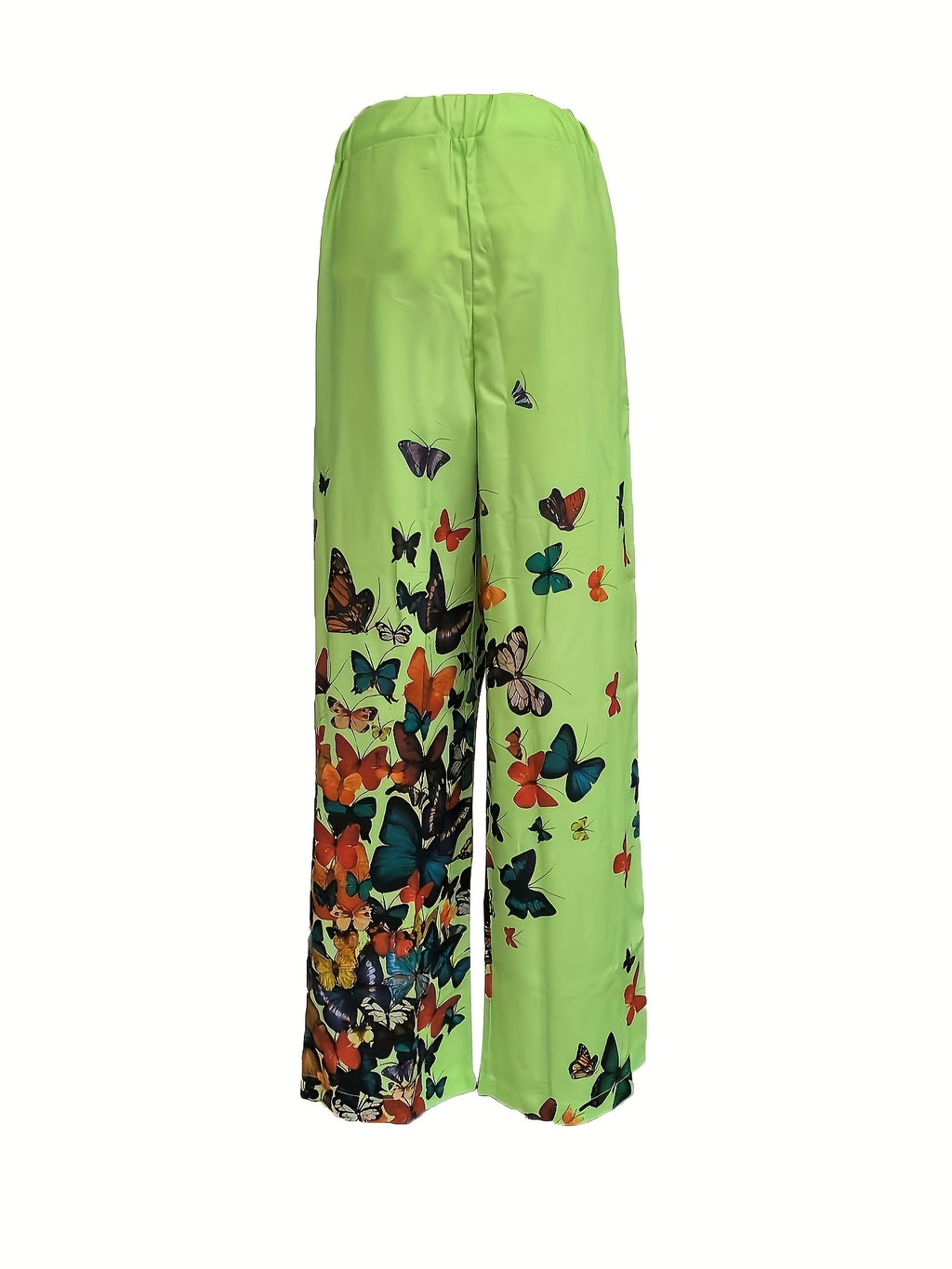 Men's Butterfly Pattern Straight Leg Pants - Casual Beach Trousers