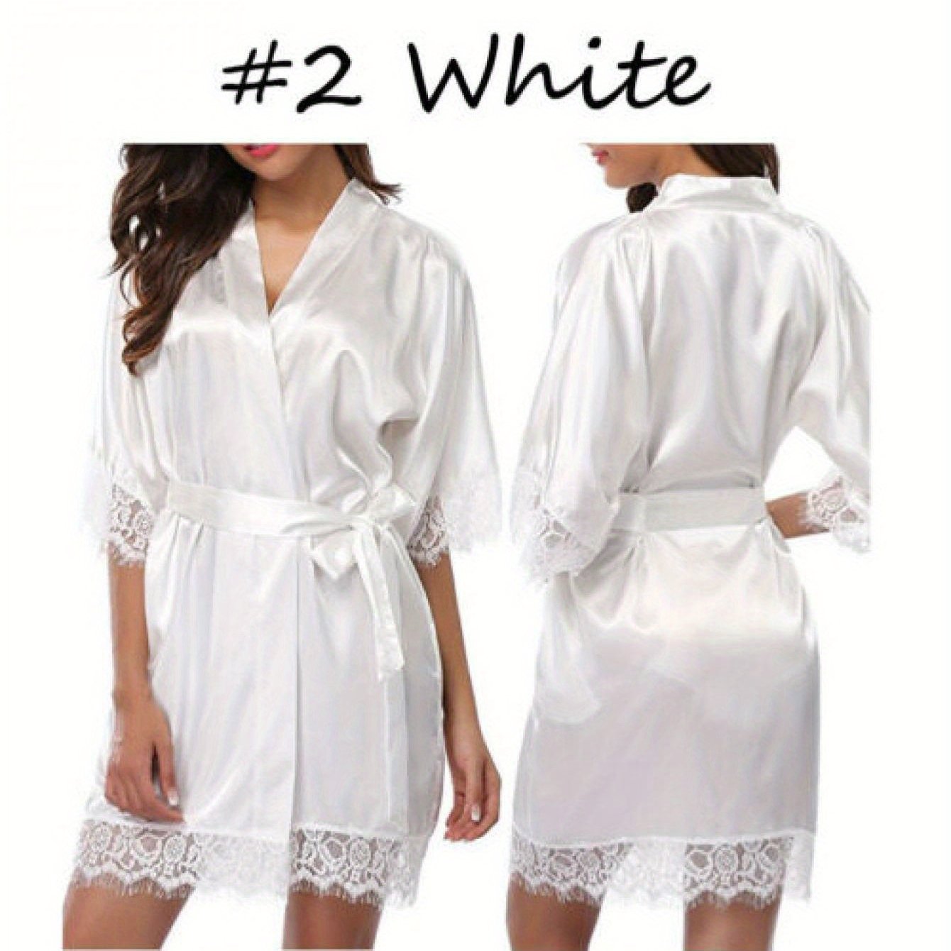 Medium Sleeve Satin Women's Night Robes