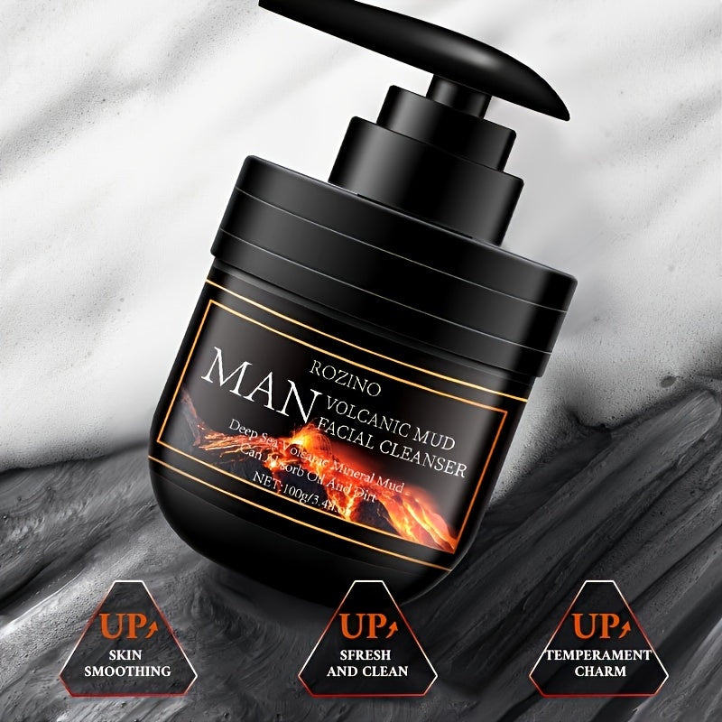 100g Rozino for Man Volcanic Mud Facial Cleanser