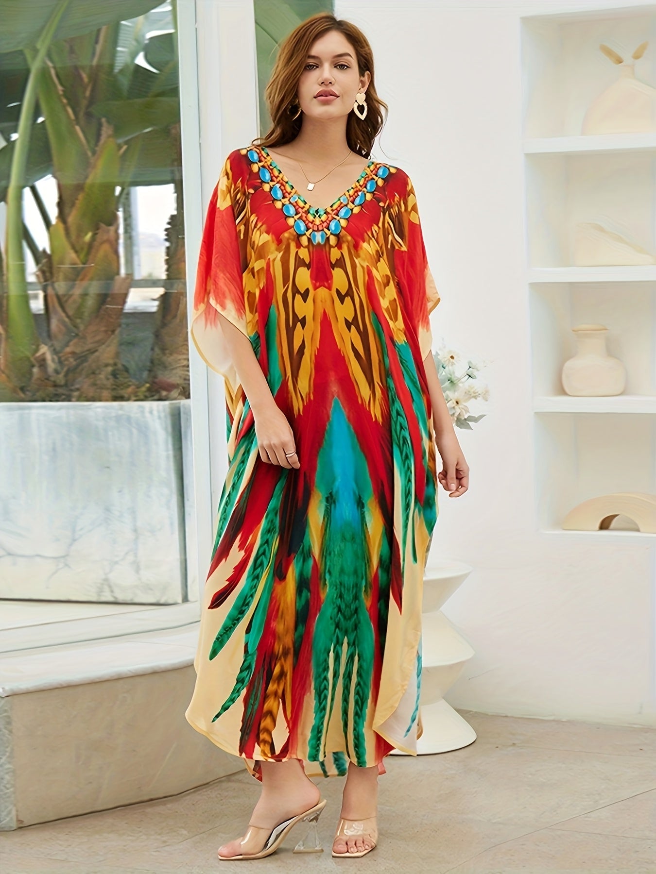 Women Long Kaftan Clothing Roomy Homewear