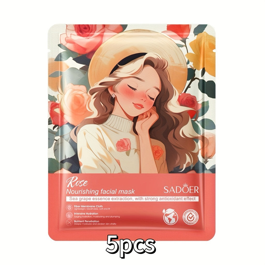 5 Pieces/10 Pieces Plant-Based Squalane Facial Mask Set Alcohol free